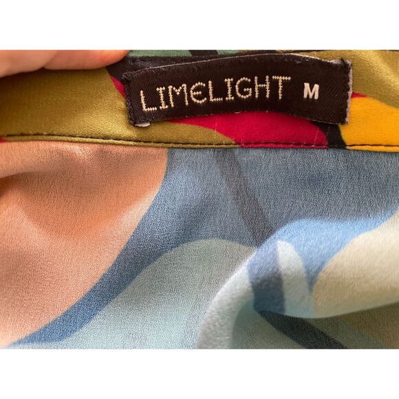 Colorful Abstract Caftan Flowy Bathing Suit Cover-Up Lounge Wear Bead Accents M - Picture 3 of 5